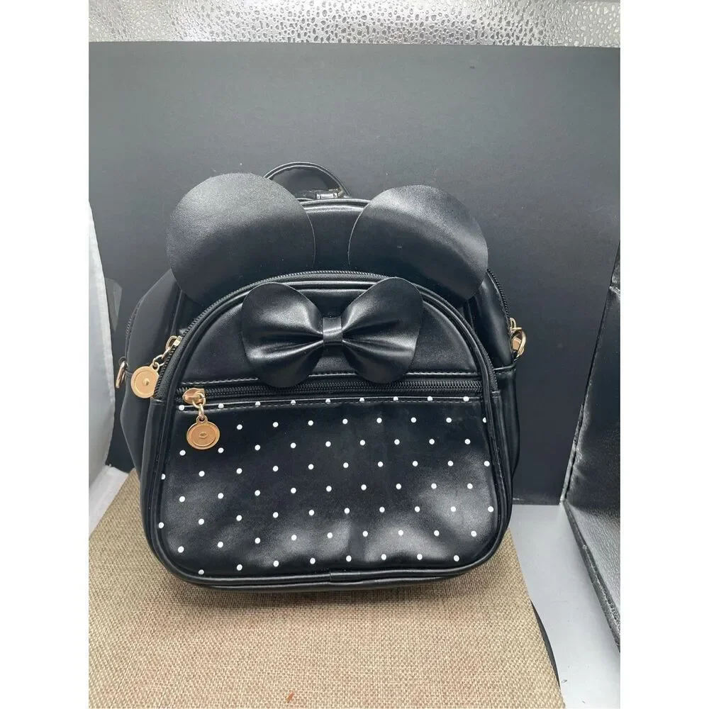 Little Minnie Mouse Bow Black Back Pack